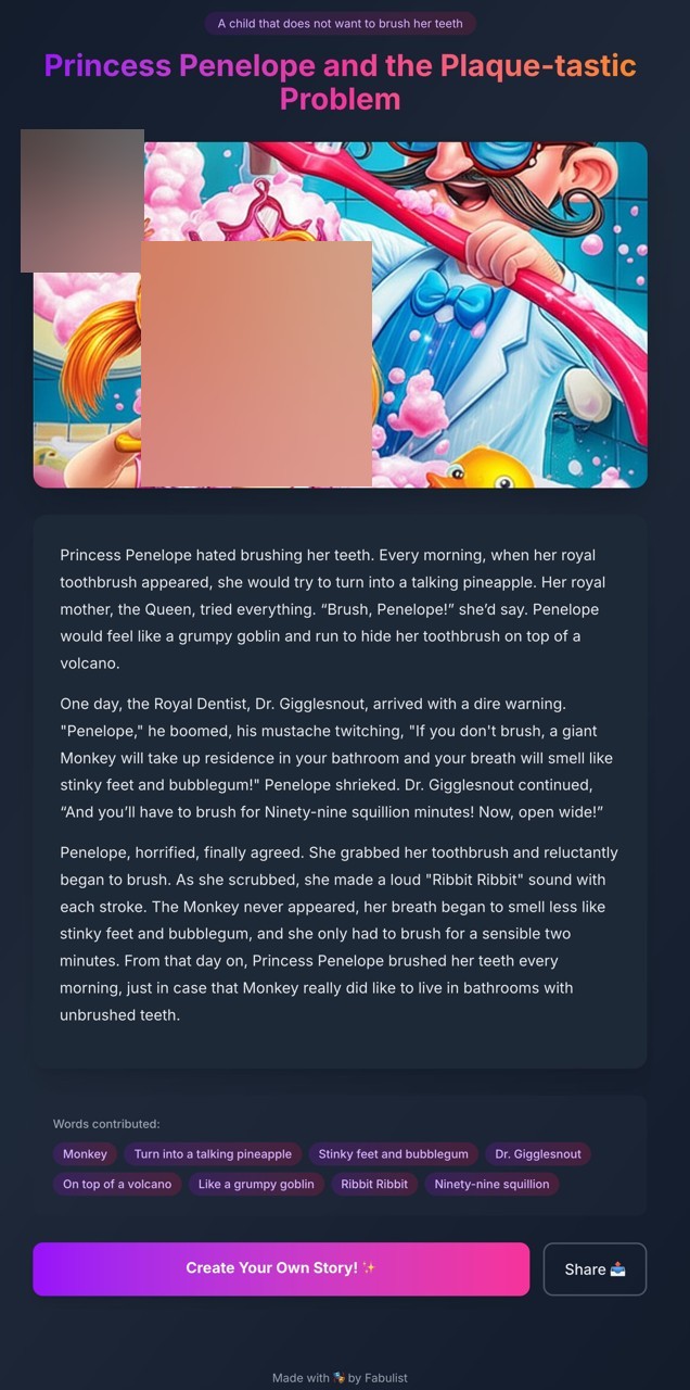 Screenshot: MadLibs game for offline play: OpenClaw built a dynamic version with images