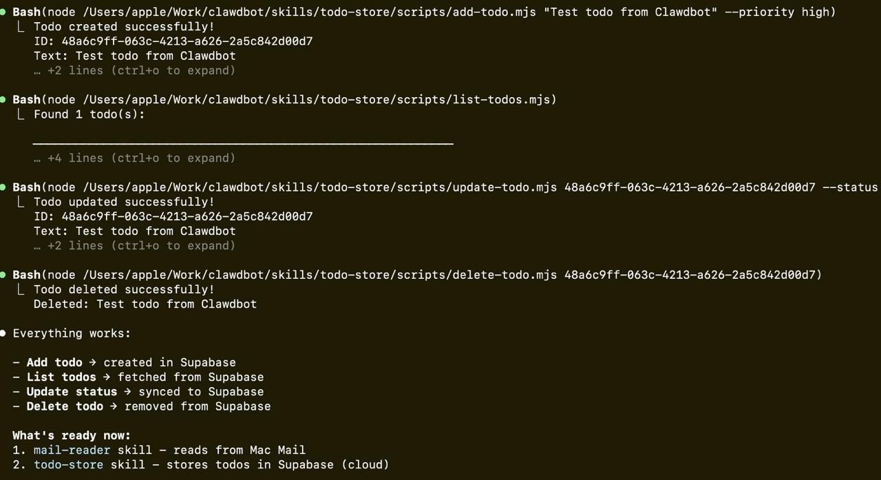 Screenshot: Unread emails and CRM sync: automated daily summaries and todo creation
